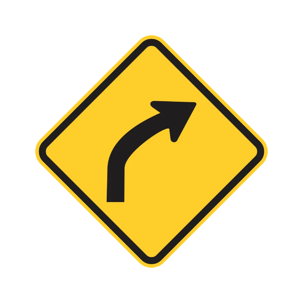 Placa Curva à Direita (A-2b)