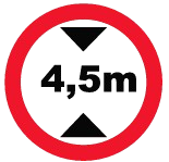 Placa Altura Máxima Permitida 4,5m (R-15)
