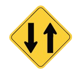 Placa Duplo Sentido de Circulação (R-28)